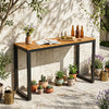 Rectangular outdoor console table with WPC tabletop and sturdy metal frame, perfect for patio or garden use.