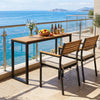 Outdoor rectangle console table with WPC tabletop, sturdy metal frame, perfect for patio dining or displaying items.