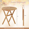 Folding outdoor side table with slatted acacia wood tabletop and X-shaped structure, perfect for indoor or outdoor use.