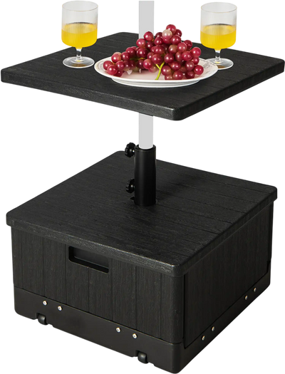 Costway 175 lbs Outdoor Fillable Umbrella Base w/ Table Tray 856297431 New