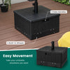Black 175 LBS outdoor fillable umbrella base with wheels and handles, designed for easy movement and stability.