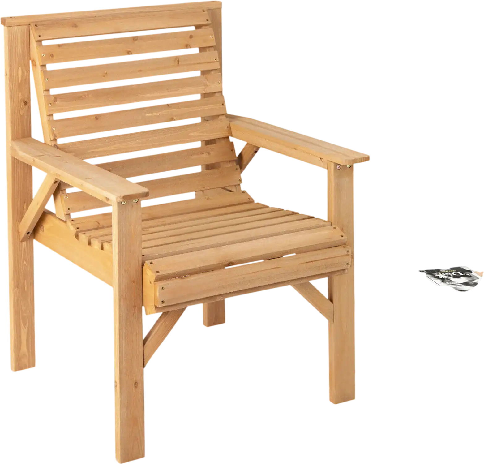 Costway Outdoor Solid Fir Wood Chair Inclined Backrest 19567843 New