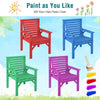 Colorful outdoor solid fir wood chair with inclined backrest, perfect for patio or garden customization and comfort.