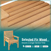 Outdoor solid fir wood chair with inclined backrest, featuring a burr-free surface and sturdy triangular structure for.