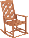 Outdoor Rocking Chair Solid Wood High Back Rocker with Slatted Seat