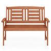 Outdoor hardwood loveseat bench featuring a smooth finish and robust build, perfect for enhancing your balcony or.