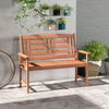 Outdoor hardwood loveseat bench showcasing smooth finish and slatted design, ideal for enhancing garden and patio.