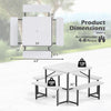 Outdoor square picnic table bench set in white, accommodating 4-8 people, featuring an umbrella hole and durable HDPE.