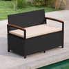 Outdoor Storage Bench Deck Box Patio Furniture with Cushion-Brown - Gallery View 1 of 10
