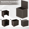 25-gallon outdoor storage box with a lockable lid, wicker-woven texture, perfect for cushions and tools.