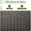 Hand-woven PE rattan texture showcasing elegance, ideal for outdoor storage cabinet in backyard or poolside settings.