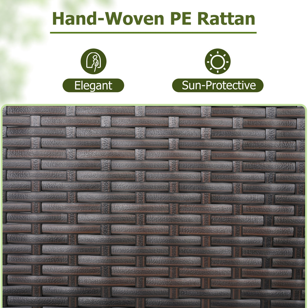 Hand-woven PE rattan texture showcasing elegance, ideal for outdoor storage cabinet in backyard or poolside settings.