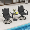 Outdoor Swivel Chairs Set of 2 with High Back and Breathable Seat-Black - Gallery View 1 of 8