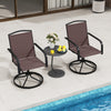 Outdoor Swivel Chairs Set of 2 with High Back and Breathable Seat-Coffee - Gallery View 1 of 8