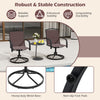 Set of 2 outdoor swivel chairs with high back, breathable seat, and sturdy metal base for backyard relaxation.