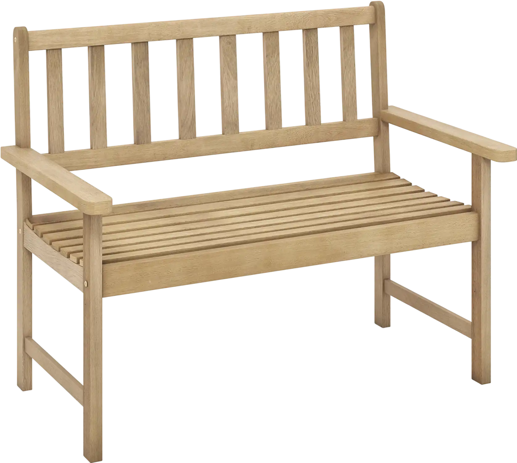 Costway Outdoor Teak Wood Garden Bench 2-Person w/ Backrest Armrests 69783542 New