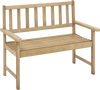 Outdoor Indonesia Teak Wood Garden Bench 2-Person with Backrest and Armrests