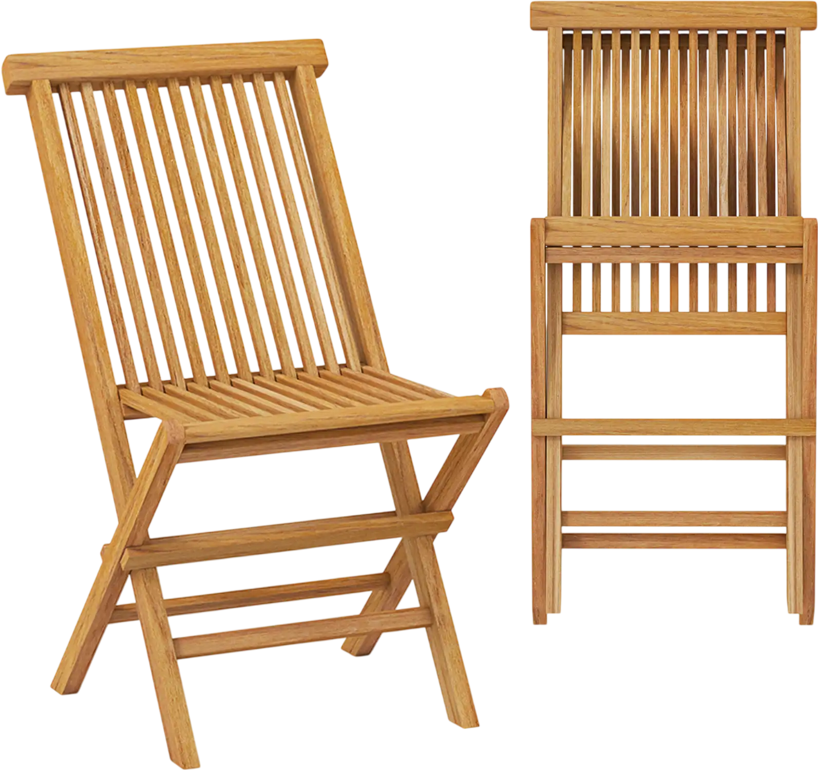 Costway Outdoor Teak Wood Patio Dining Chairs Set of 2 826374951 New