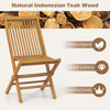 Outdoor teak wood chair with slatted seat and backrest, featuring a natural finish and sturdy folding design for easy.