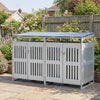 Outdoor Trash Can Storage Shed for 2 Bins with Gas Struts-Silver - Gallery View 1 of 10