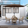10 Feet Patio Umbrella with 112 Solar Lights and Crank Handle-Coffee - Gallery View 1 of 11