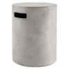 Gray outdoor tank hideaway table with sturdy construction and side handles, perfect for propane gas tanks and patio use.