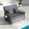 Outdoor Wicker Daybed with Folding Panels and Storage Ottoman-Mix Gray - Gallery View 1 of 11