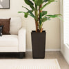 Outdoor Wicker Flower Pot Set of 2 with Drainage Hole for Porch Balcony-Brown - Gallery View 1 of 10