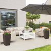 Brown wicker flower pots set of 2 with drainage holes, perfect for enhancing outdoor decor and plant cultivation.