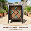 Outdoor wicker rocking chair with heavy-duty metal construction, supporting up to 400 lbs, ideal for porch or patio use.