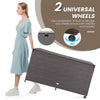 Outdoor wicker storage box with 133-gallon capacity, featuring a zippered liner, wheels, and handles for easy mobility.