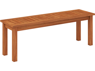 Costway 2-Person Outdoor Wood Backless Patio Garden Bench Slatted Seat 39788628 New