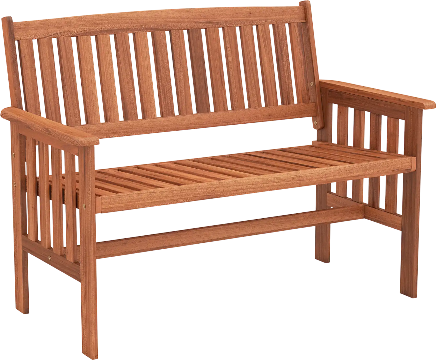 Costway Outdoor Wood Garden Park Bench 2-Person w/ Backrest Armrests Slatted Seat 86933745 New