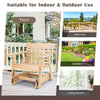 Outdoor wood rocking chair with high back and widened armrests, made of fir wood, suitable for indoor and outdoor use.