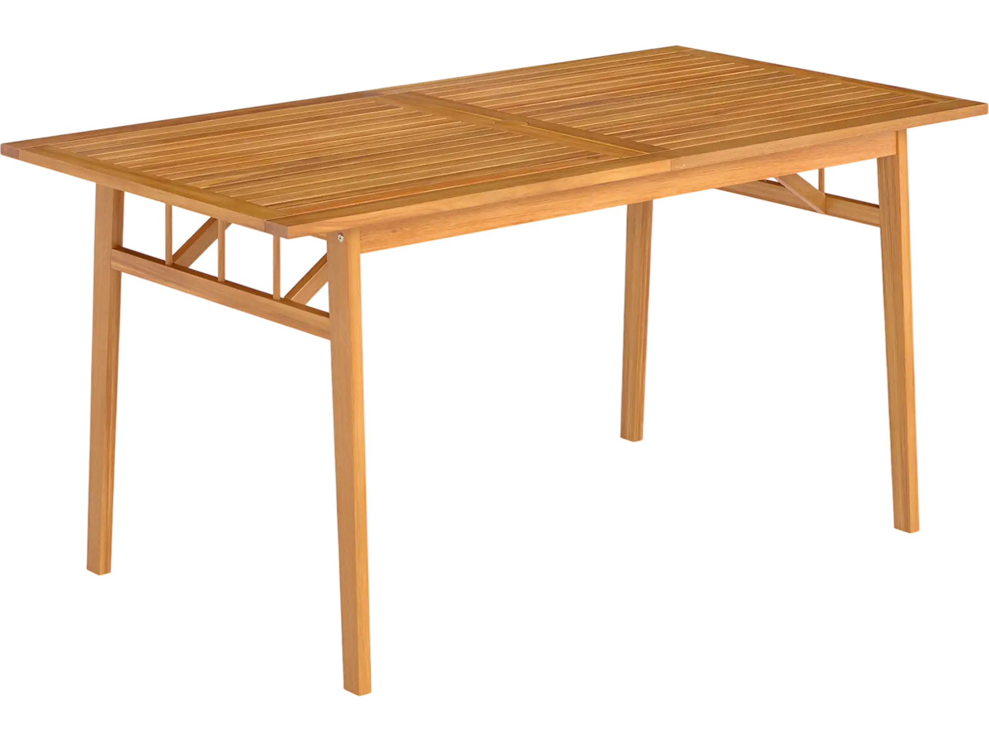 Costway Outdoor Wooden Dining Table w/ Umbrella Hole 21402370 New