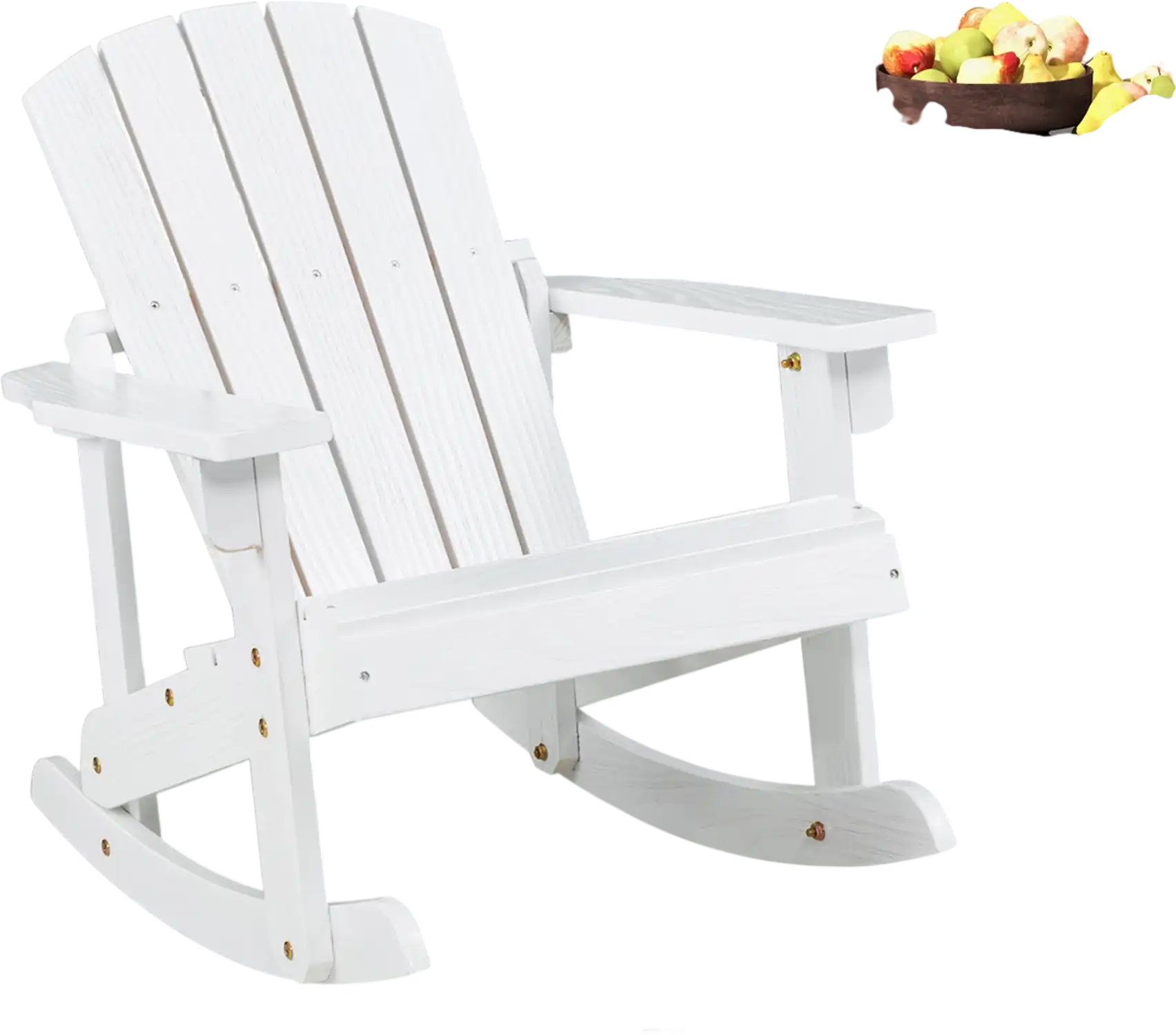 Costway Outdoor Wooden Kid Adirondack Rocking Chair White 48562731 New