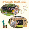 Outdoor mud kitchen for kids featuring 2 writable blackboards, wooden construction, and cooking accessories for.