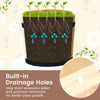 Outdoor wooden planter box set of 3 with drainage holes, crafted from acacia wood for healthy plant growth.