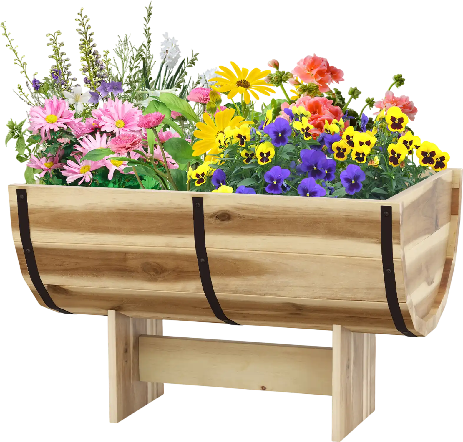 Costway Outdoor Wooden Raised Garden Bed Planter with Legs 289437165 New