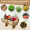 Outdoor wooden planter with legs, crafted from acacia wood, ideal for growing flowers, herbs, and succulents.