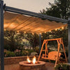 Wooden porch bench swing chair with rustic curved back, made of fir wood, ideal for outdoor patio and garden relaxation.