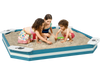 Outdoor Solid Wood Sandbox with 4 Built-in Animal Patterns Seats