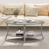 Oval Coffee Table 2-Tier Center Table with Storage Shelf - Gallery View 6 of 12