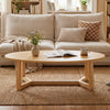 Oval Coffee Table 46 Inches Wooden Accent Table with Thickened Top-Natural - Gallery View 1 of 10