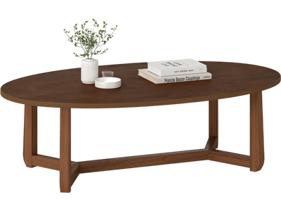 Costway Oval Wooden Coffee Table 46