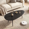 Oval Coffee Table Mid Century Center Table with Sturdy Metal Construction-Black - Gallery View 1 of 11