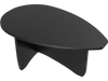 Spacious black oval coffee table with a low-profile design, perfect for casual lounging and easy cleaning.