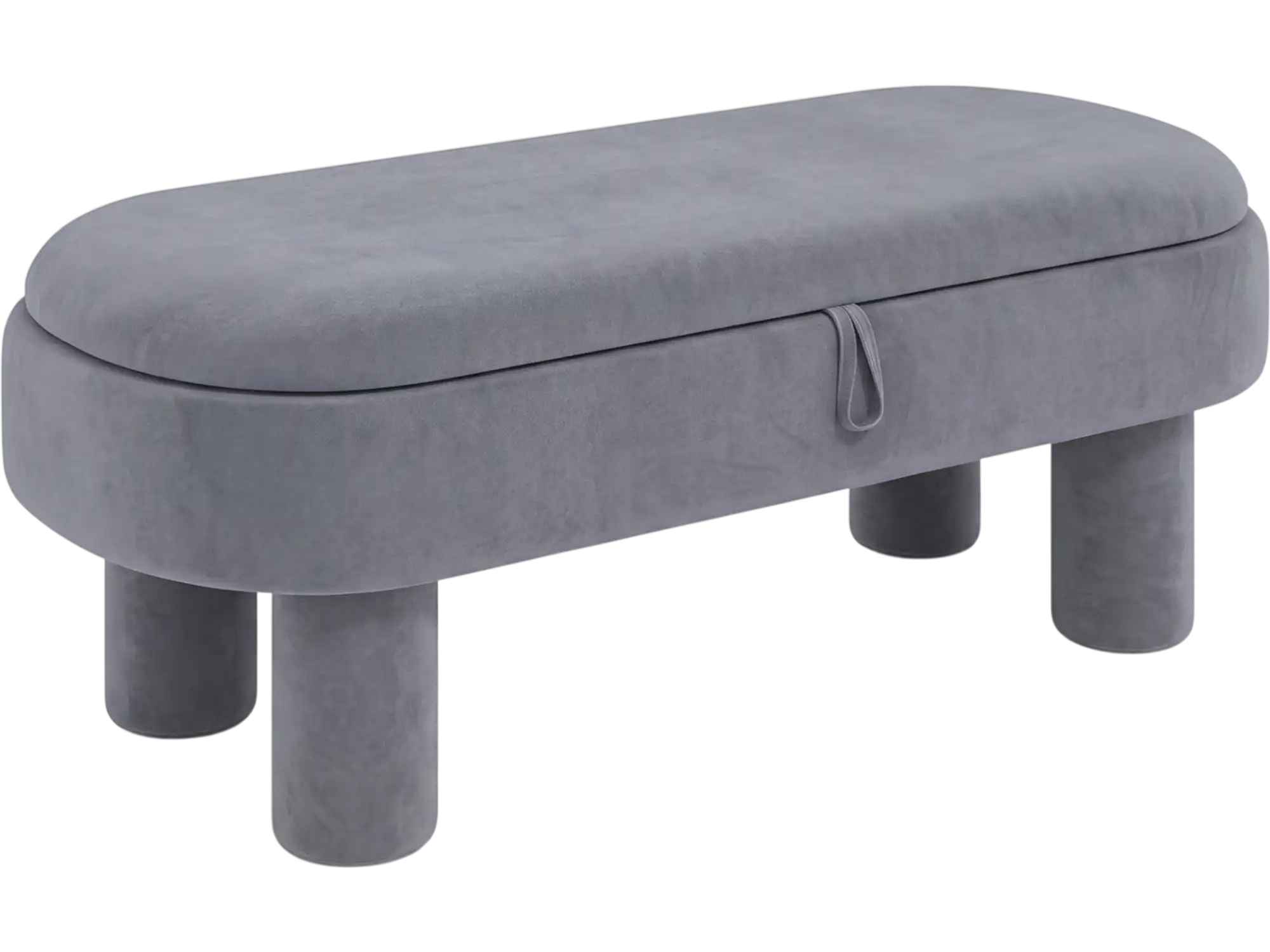 Costway Oval Storage Ottoman Bench Upholstered Bedroom 98722227 New