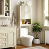 Over The Toilet Storage Cabinet with Fluted Doors-Beige - Gallery View 1 of 10