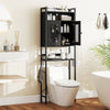 Over-The-Toilet Storage Cabinet with Heavy-Duty Metal Frame 2-door Freestanding-Black - Gallery View 1 of 10